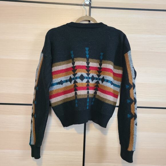 Vintage Pendleton High Grade Western Wear Wool Sweater Blue Aztec Size Med USA - Picture 2 of 8